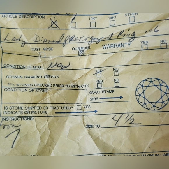 14K Yellow Gold Diamond Ring Marquise Cut NEW - Picture 9 of 9